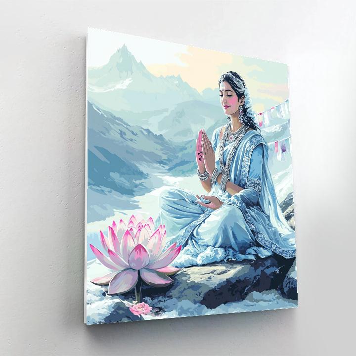 Parvati And The Quiet Snow Lotus paint by numbers