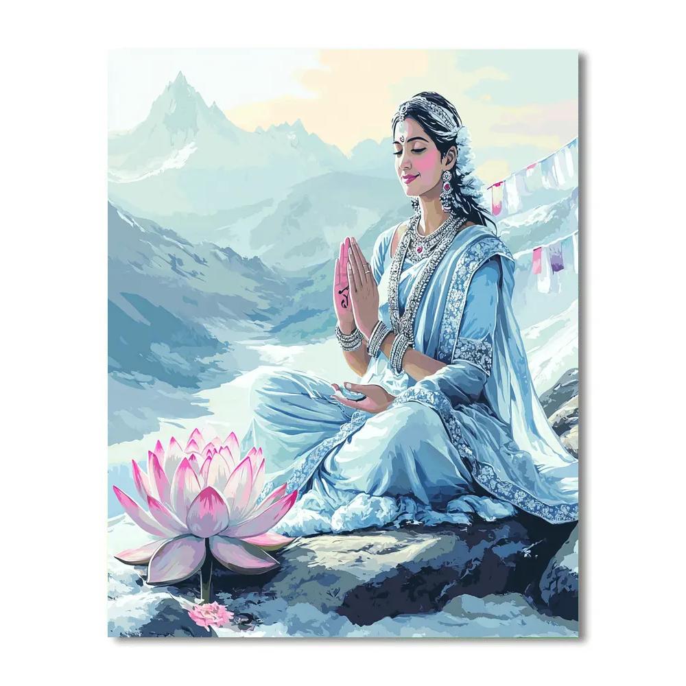Parvati And The Quiet Snow Lotus paint by numbers