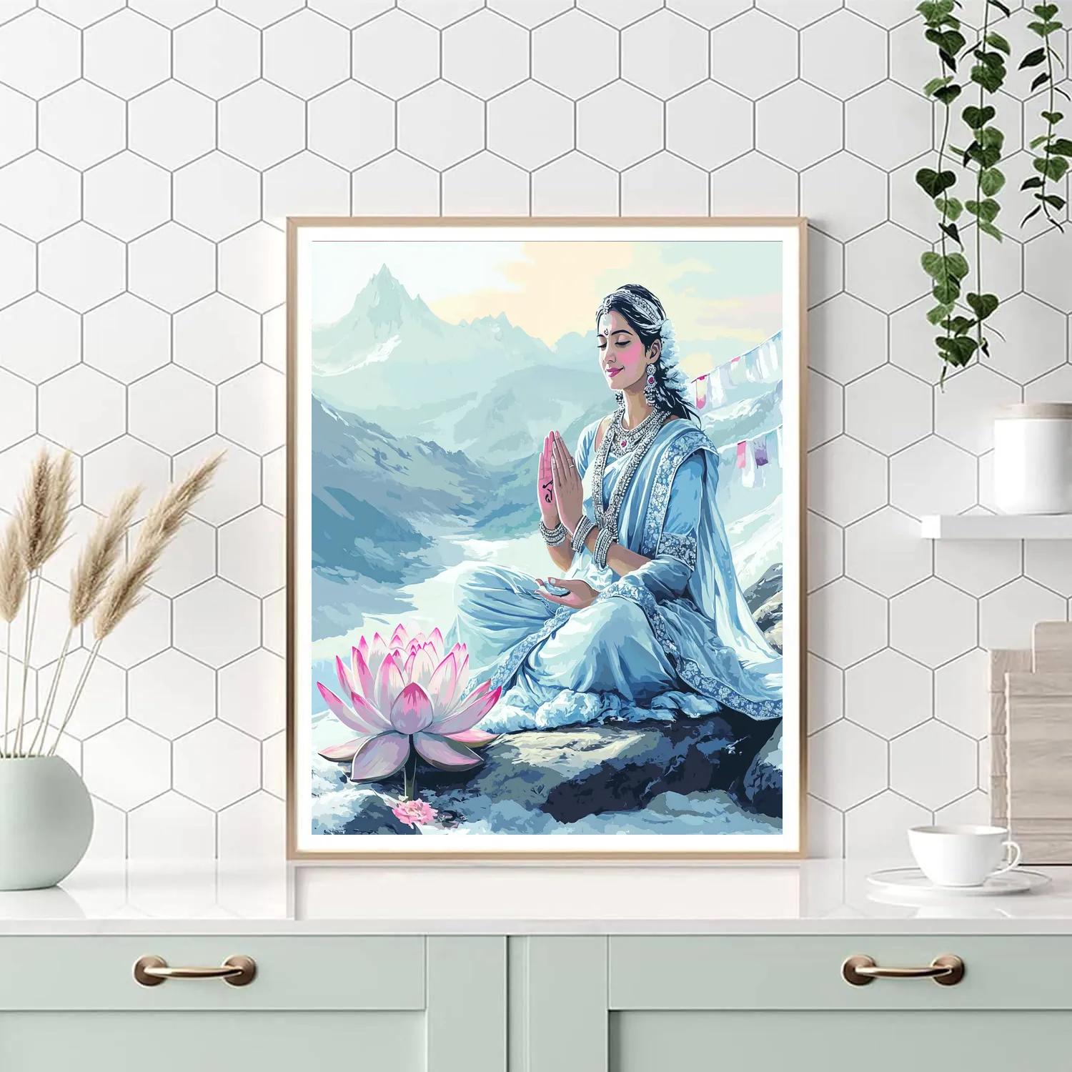 Parvati And The Quiet Snow Lotus paint by numbers