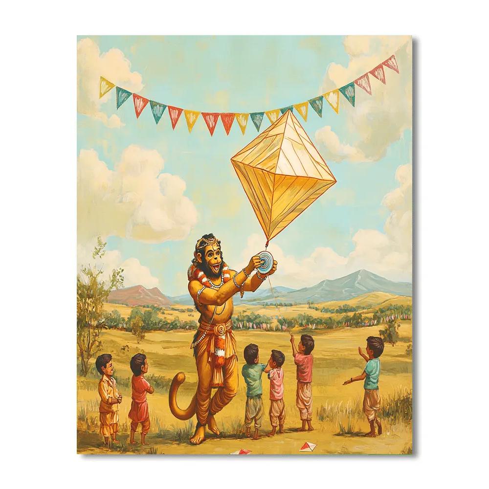Hanuman Kite Festival Flight Coach Number painting