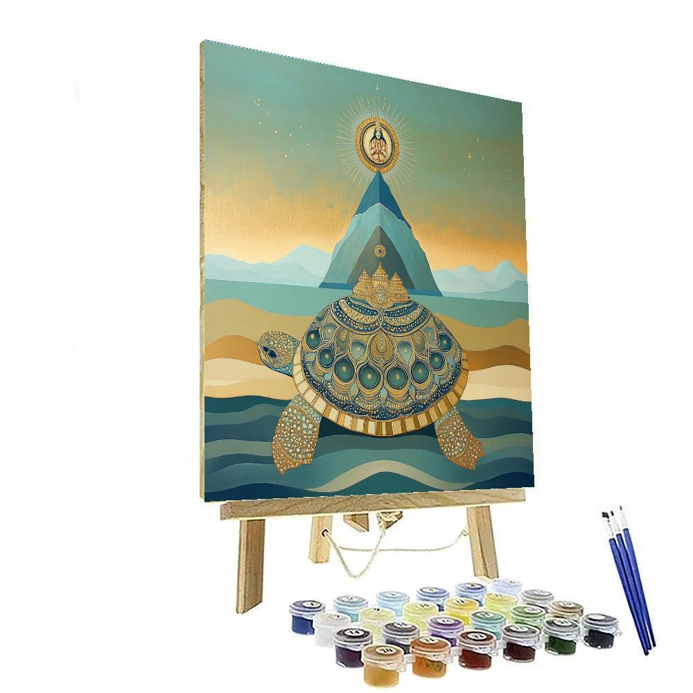 Kurma Bearing The Mandala Mountain Paint by numbers kits