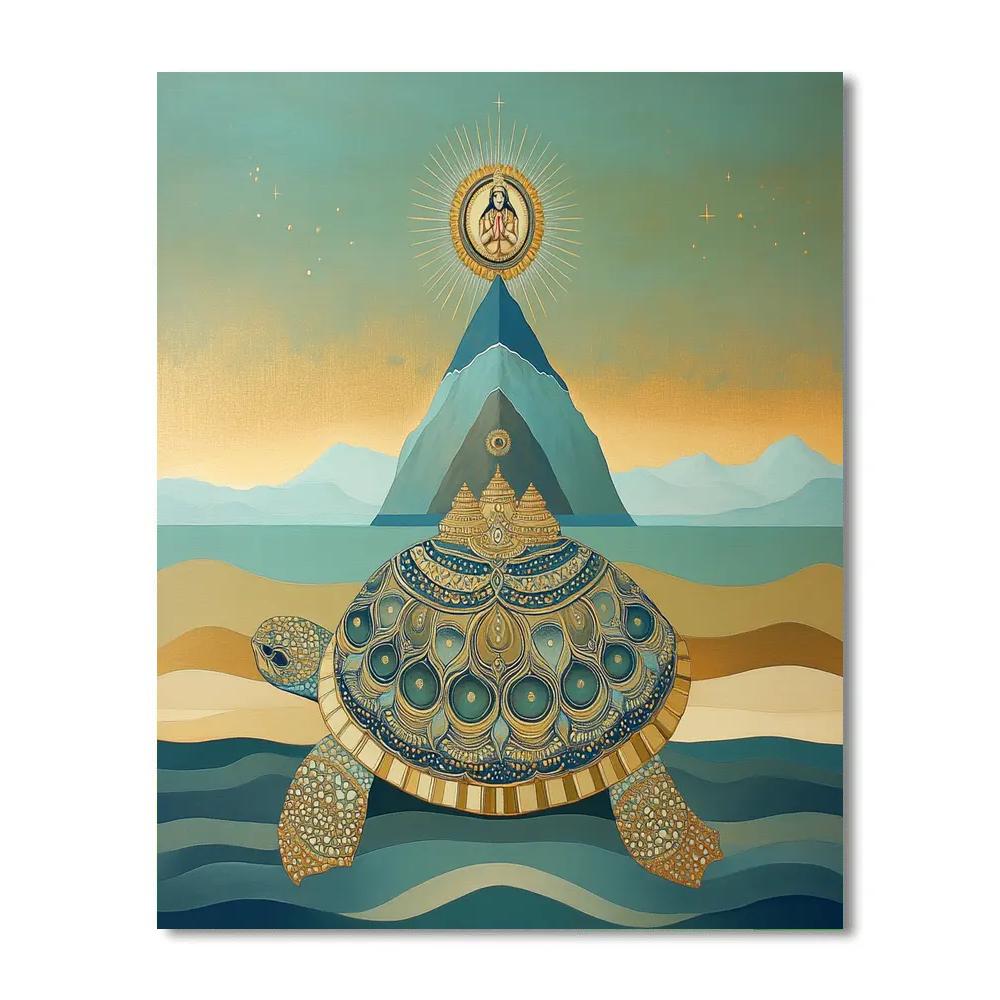 Kurma Bearing The Mandala Mountain Paint by numbers kits