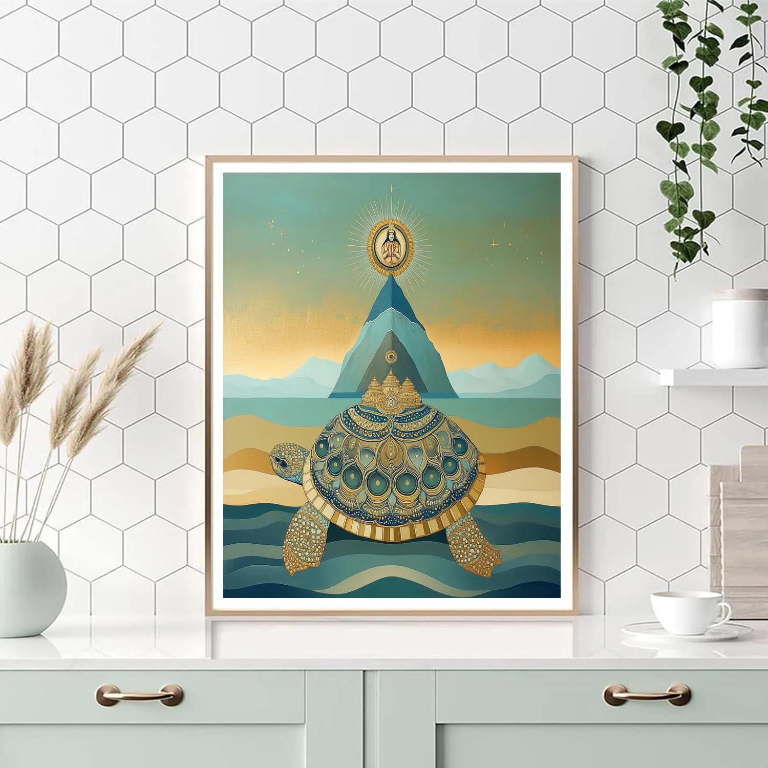 Kurma Bearing The Mandala Mountain Paint by numbers kits