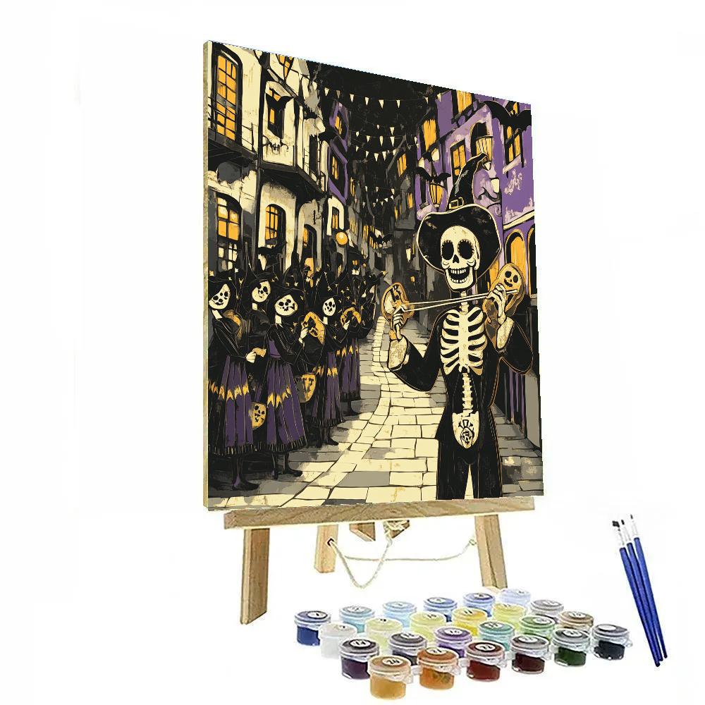 Paper Theater Masks Spooky Masquerade Painting by numbers kit