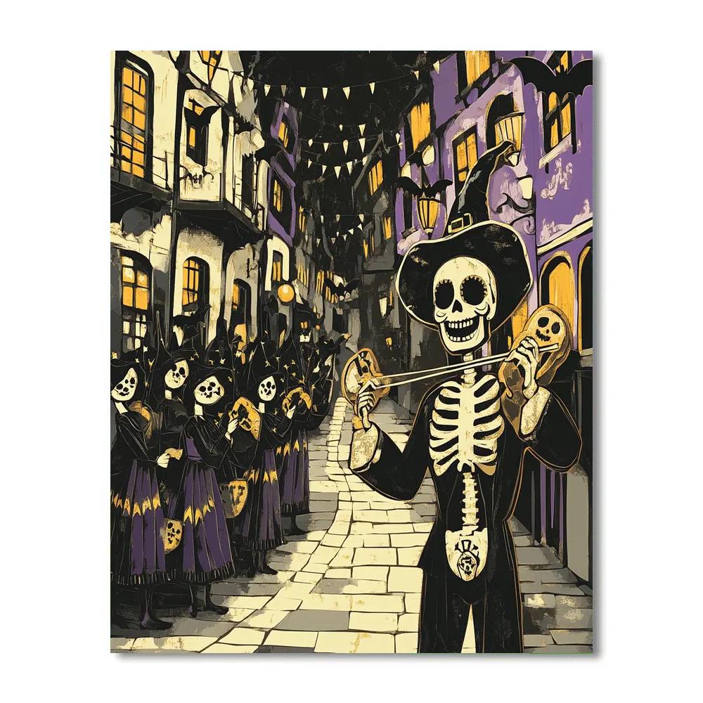 Paper Theater Masks Spooky Masquerade Painting by numbers kit