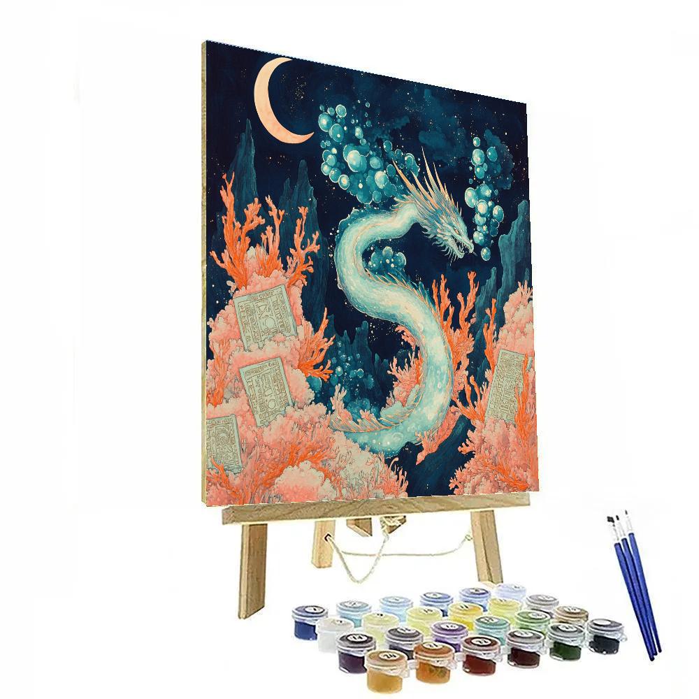 Tideglass Dragon Of The Moonlit Reef paint by numbers