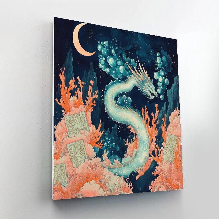 Tideglass Dragon Of The Moonlit Reef paint by numbers