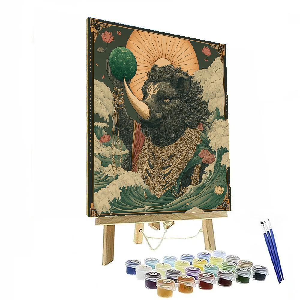 Varaha Lifting The Emerald Earth Sphere Paint by numbers kits