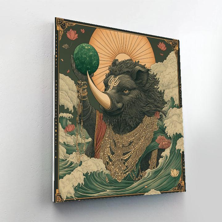 Varaha Lifting The Emerald Earth Sphere Paint by numbers kits