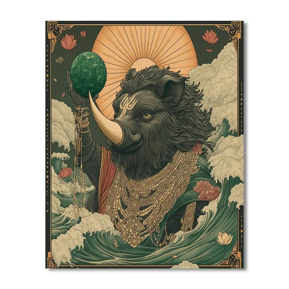 Varaha Lifting The Emerald Earth Sphere Paint by numbers kits