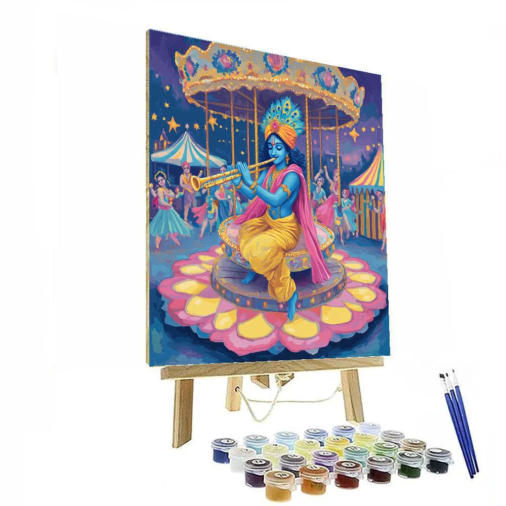 Krishna Hosting The Cosmic Rasa Dance Carousel paint by numbers