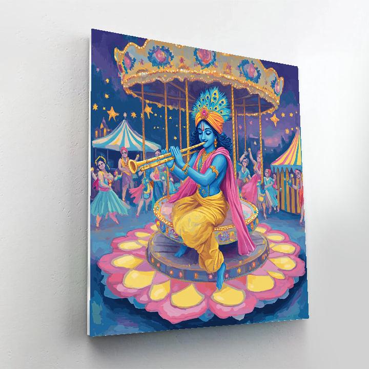 Krishna Hosting The Cosmic Rasa Dance Carousel paint by numbers