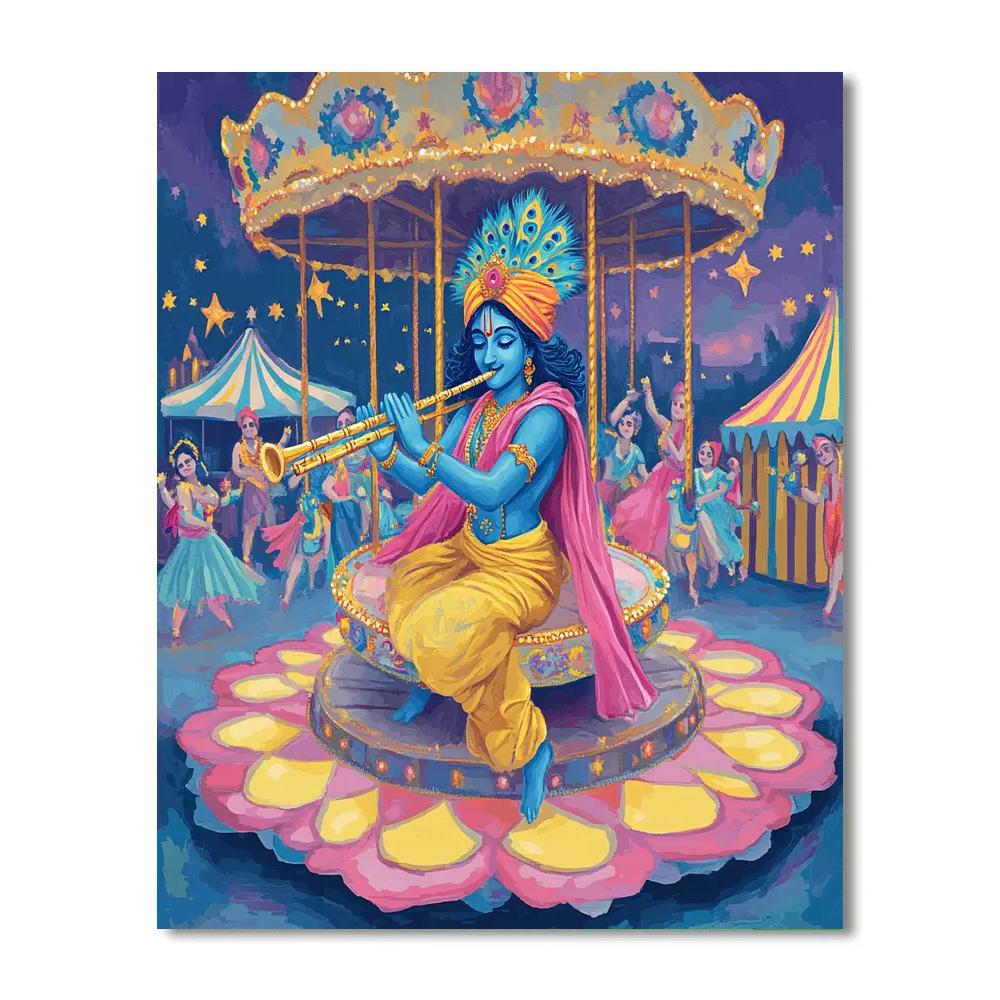 Krishna Hosting The Cosmic Rasa Dance Carousel paint by numbers