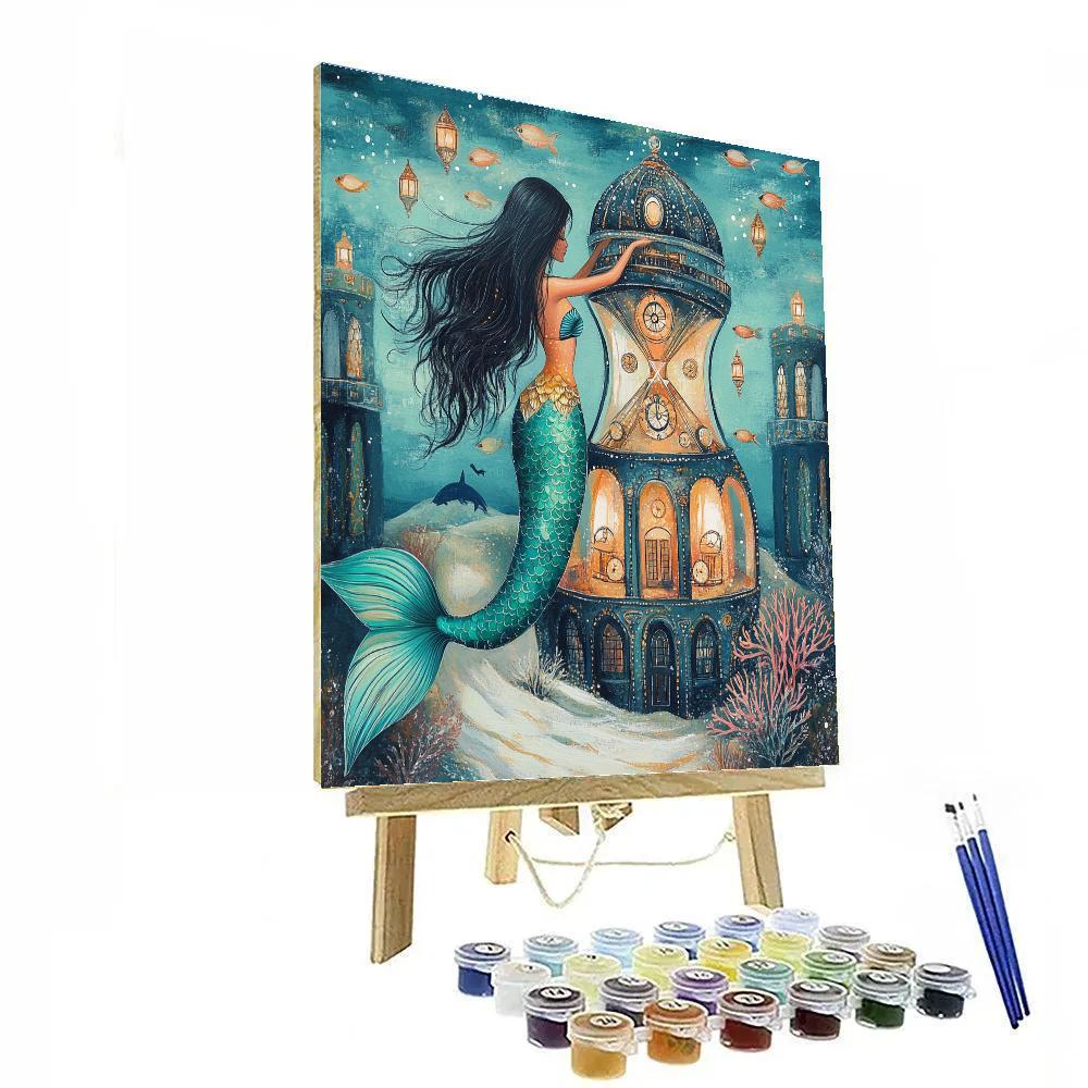 Mermaid Of The Tideglass Observatory paint by number