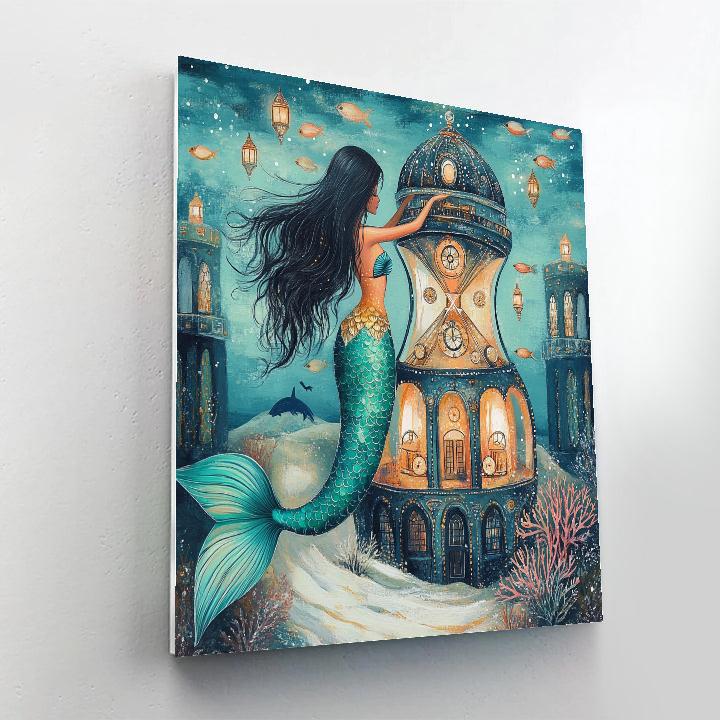 Mermaid Of The Tideglass Observatory paint by number