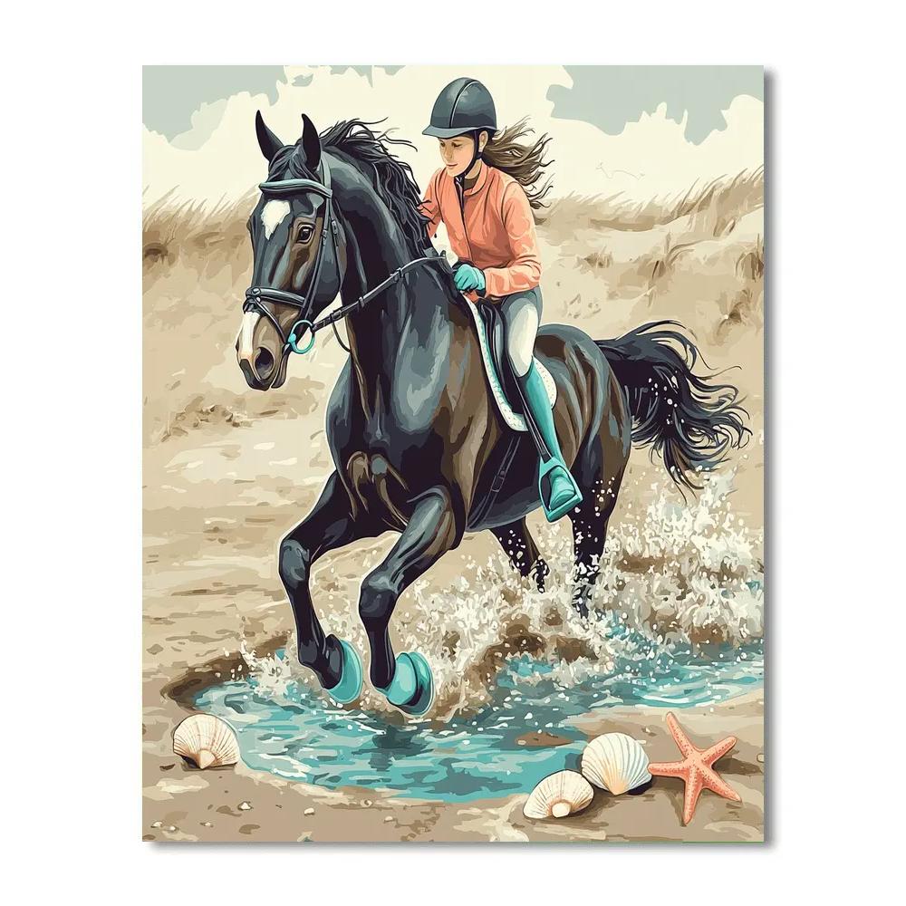 Tidepool Riders With Horse Energy paint by color
