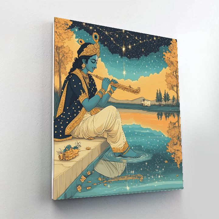 Krishna And The Mirror Lake Of Twin Skies Painting by numbers kit