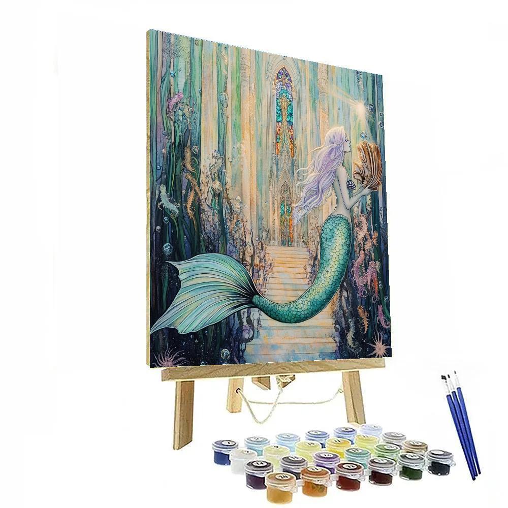 Moonlit Kelp Cathedral With Mermaid Choir paint by number