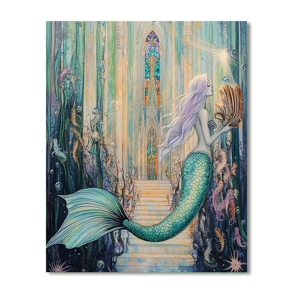 Moonlit Kelp Cathedral With Mermaid Choir paint by number