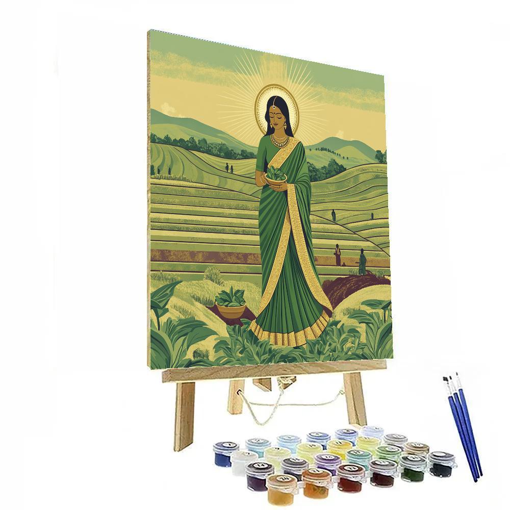 Parvati Golden Halo Tea Garden Number painting