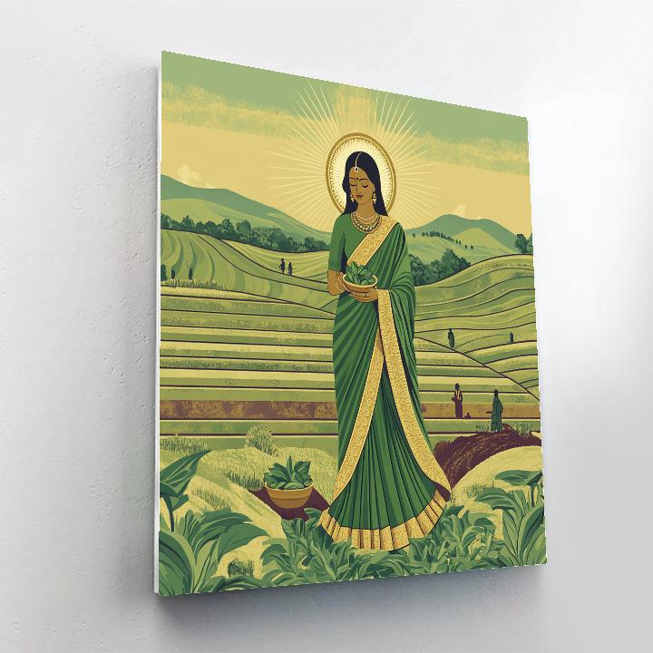 Parvati Golden Halo Tea Garden Number painting