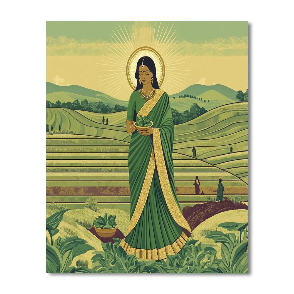 Parvati Golden Halo Tea Garden Number painting