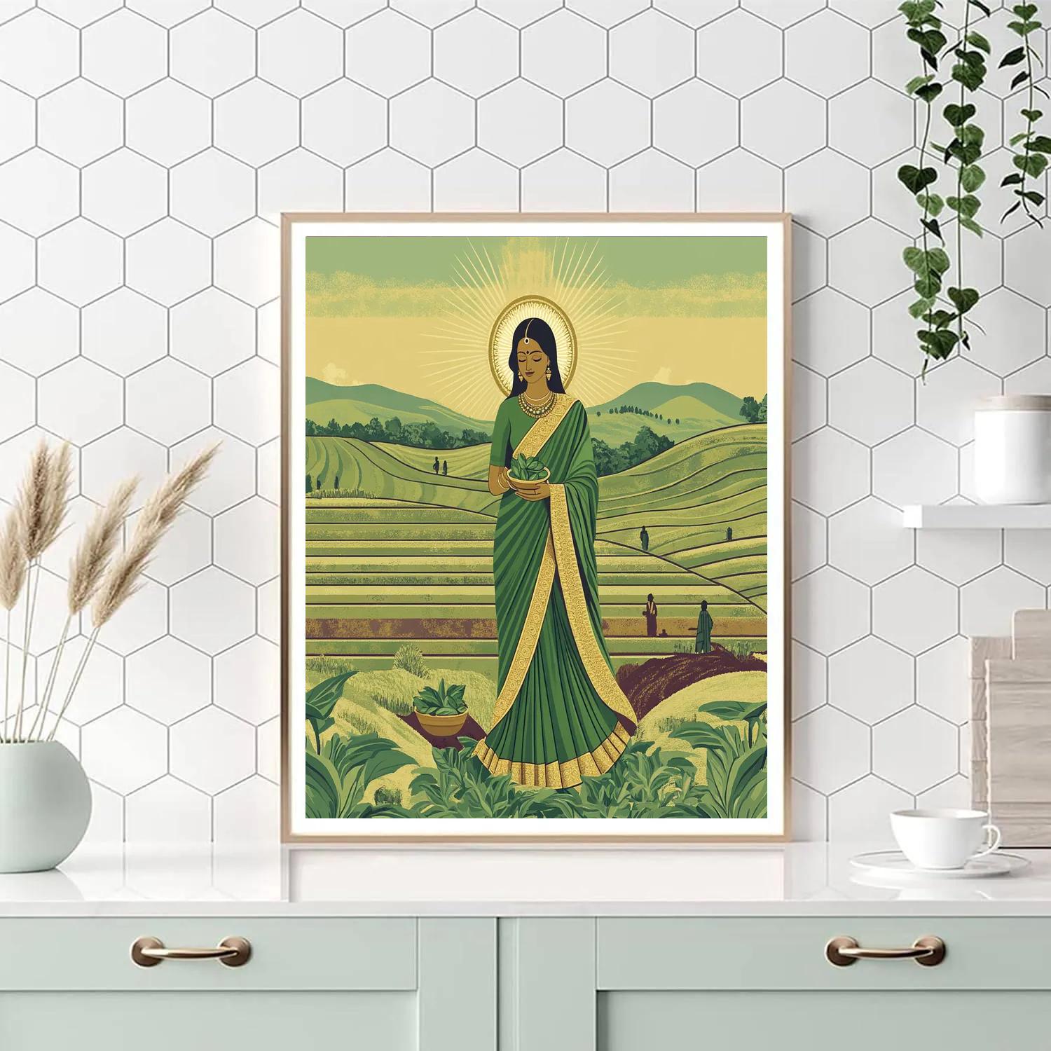 Parvati Golden Halo Tea Garden Number painting