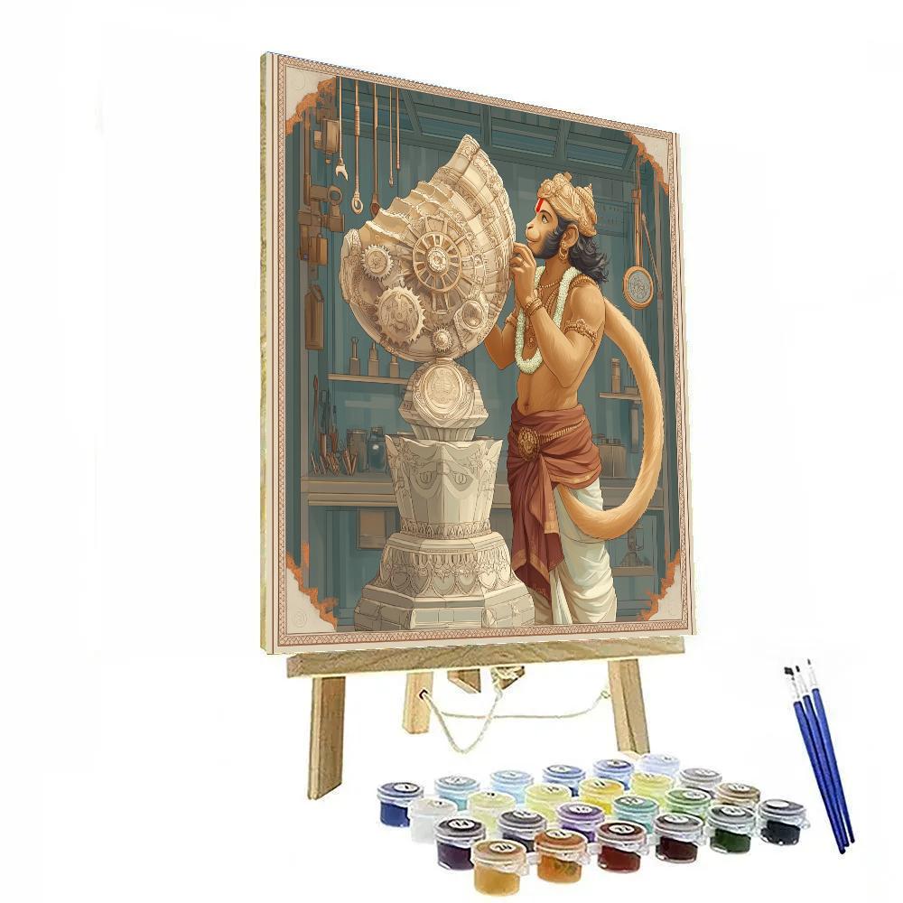 Hanuman And The Clockwork Conch painting number kit
