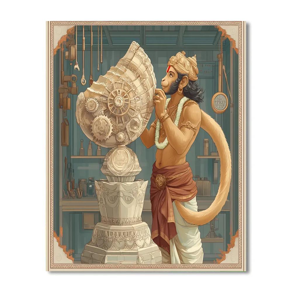 Hanuman And The Clockwork Conch painting number kit