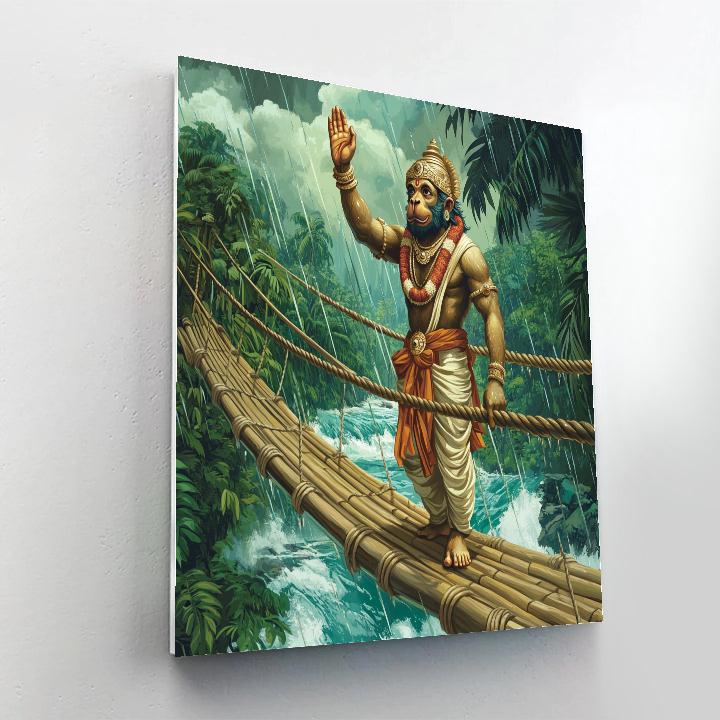 Hanuman Monsoon Bridge Sentinel paint by color