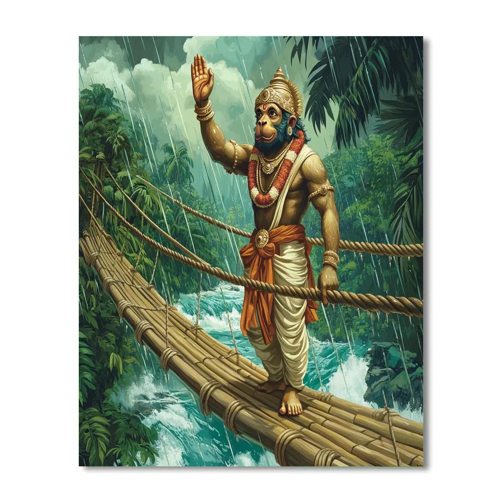 Hanuman Monsoon Bridge Sentinel paint by color