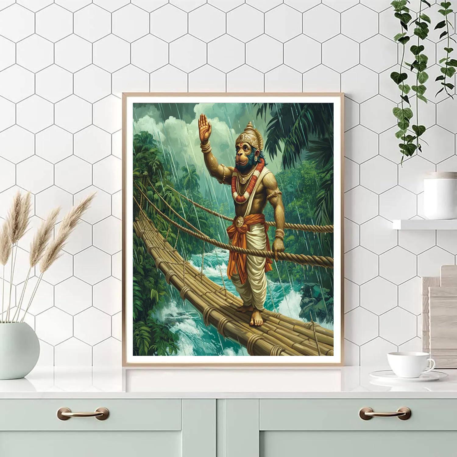Hanuman Monsoon Bridge Sentinel paint by color
