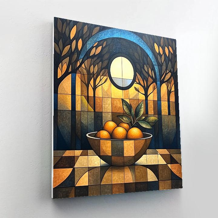 Pablo Picasso Inspired Cubist Orchard Eclipse Still Life Number painting