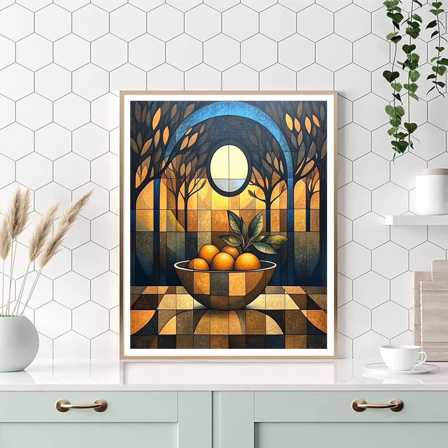 Pablo Picasso Inspired Cubist Orchard Eclipse Still Life Number painting