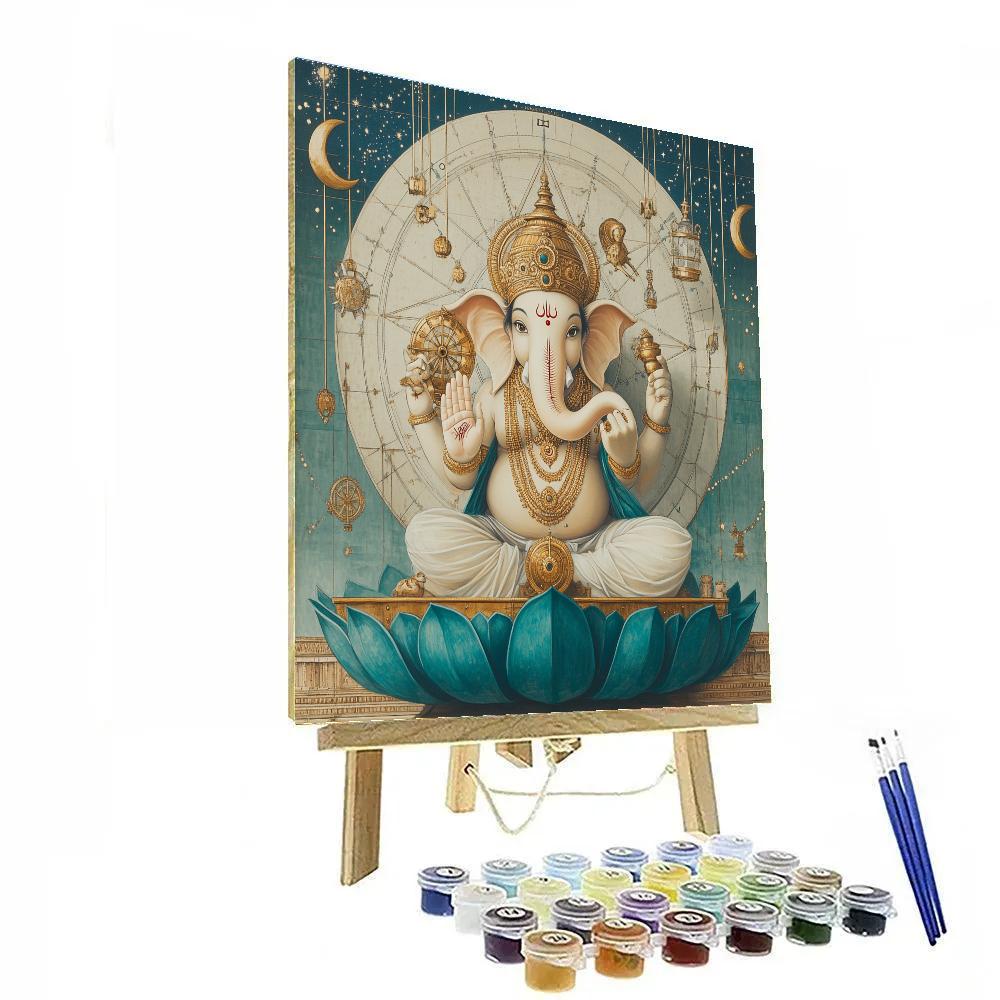 Clockwork Ganesha In Lotus Observatory Number painting