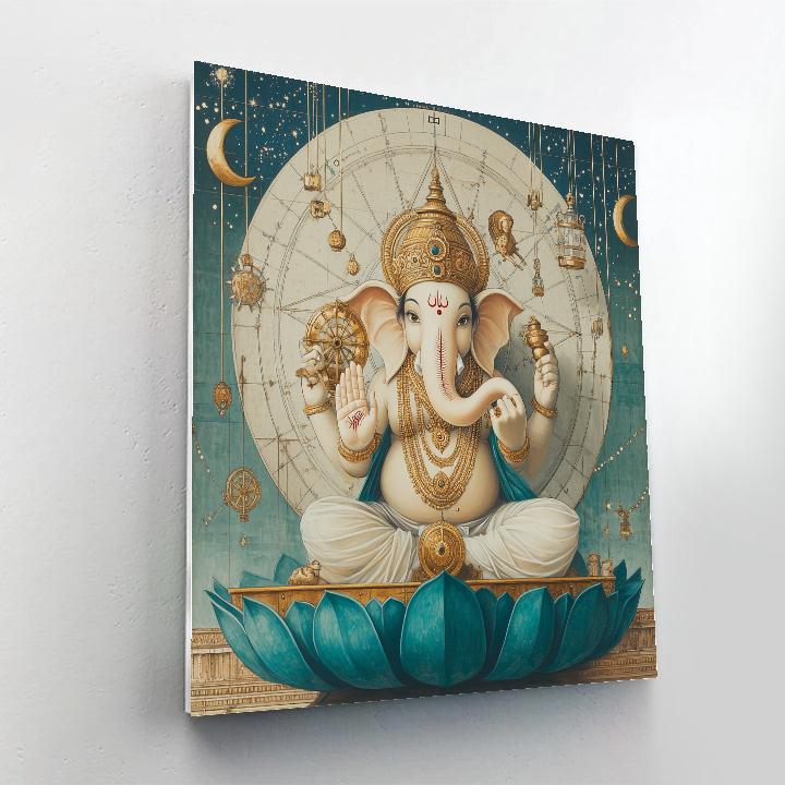 Clockwork Ganesha In Lotus Observatory Number painting