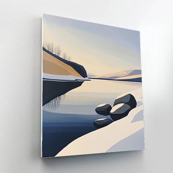 Lawren Harris Inspired Silent Ochre Headland And Indigo Lake Paint by numbers art