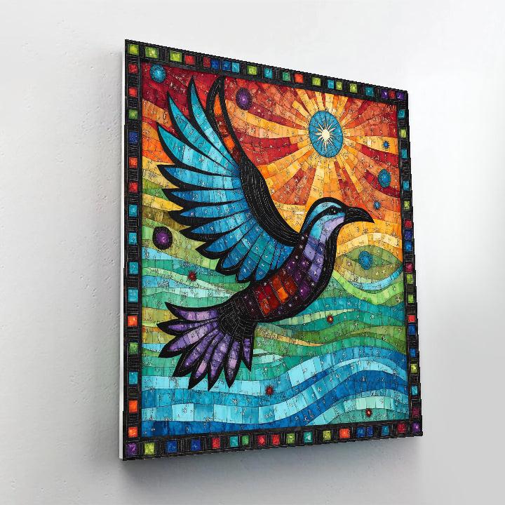 Norval Morrisseau Inspired Thunderbird Over Spiral Wind Currents paint by numbers