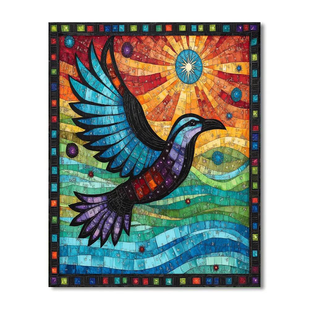 Norval Morrisseau Inspired Thunderbird Over Spiral Wind Currents paint by numbers