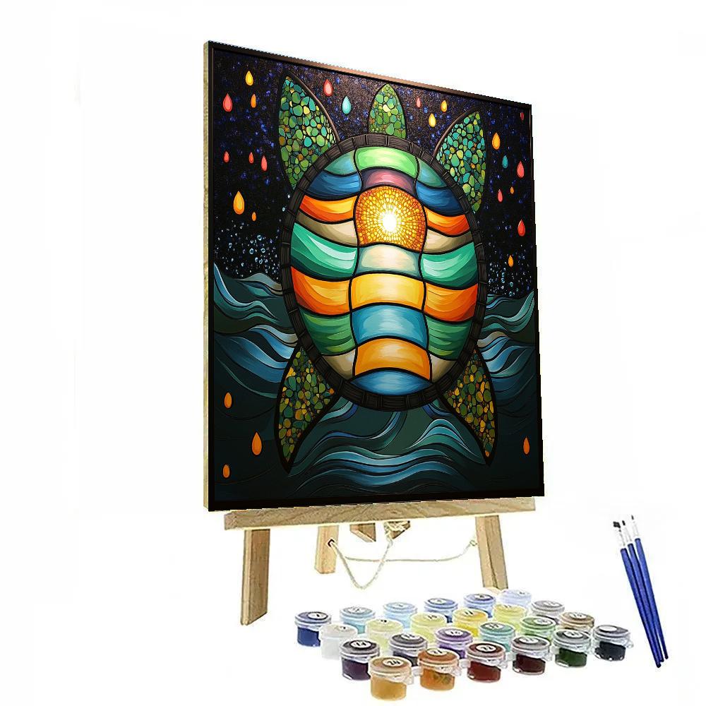 Norval Morrisseau Inspired Turtle Of The Four Waters Confluence DIY paint by numbers