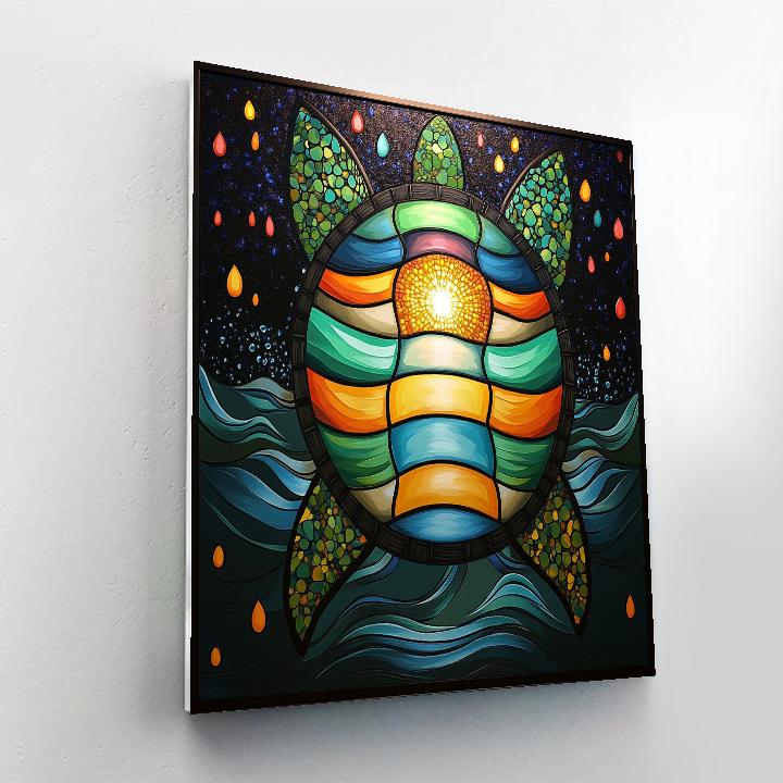Norval Morrisseau Inspired Turtle Of The Four Waters Confluence DIY paint by numbers