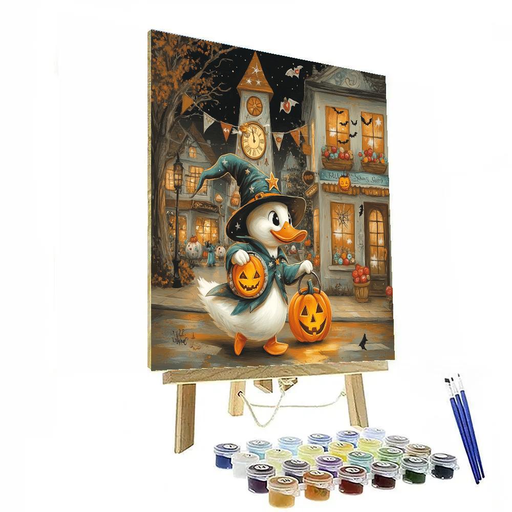 Clocktower Pumpkin Parade In Enchanted Main Street Painting by numbers kit