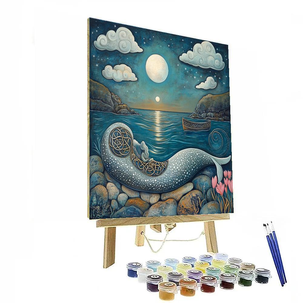 Celtic Crafted Selkie Moonlit Weaving paint by numbers