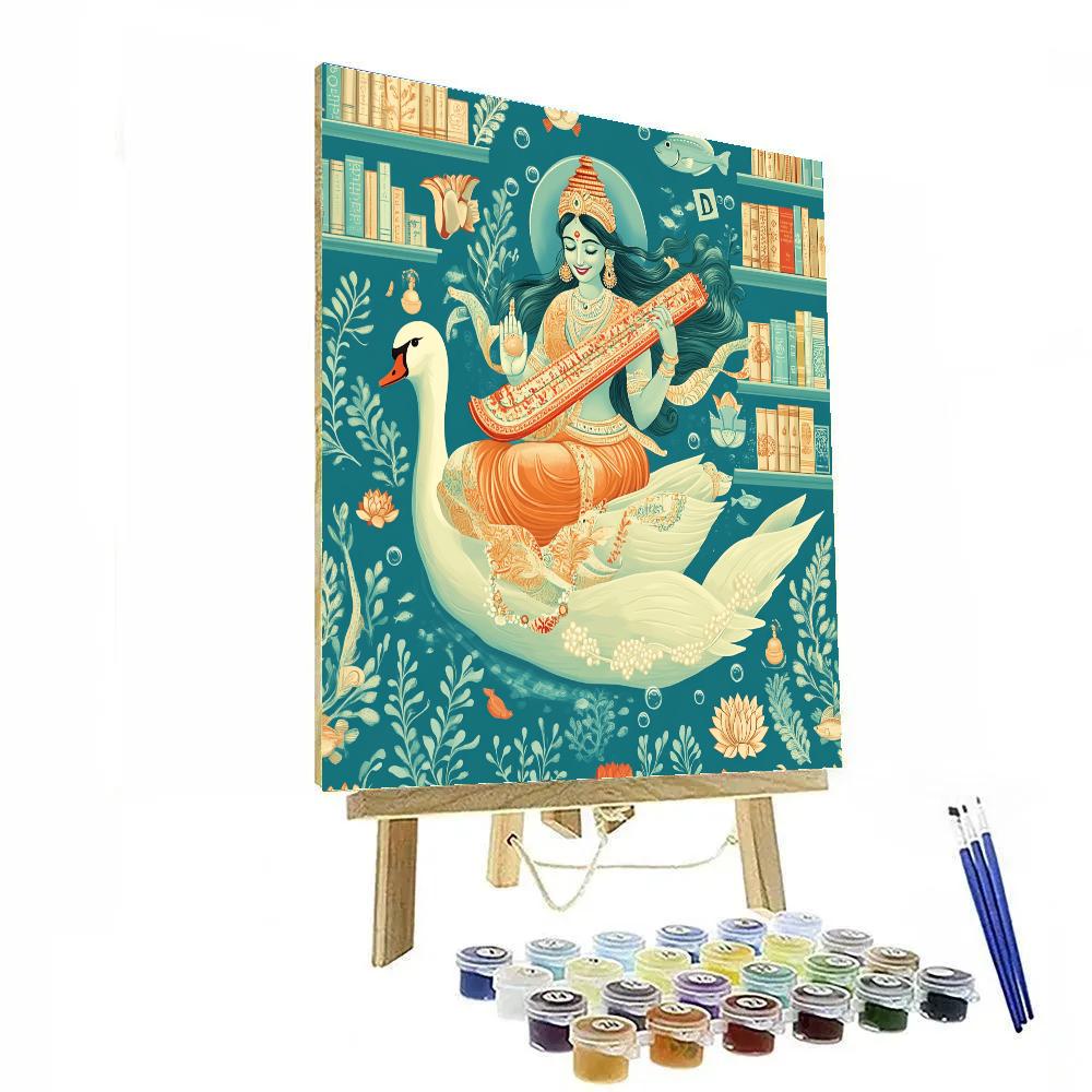 Underwater Veena Archive Of Saraswati Painting by numbers kit