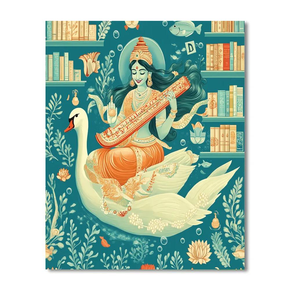 Underwater Veena Archive Of Saraswati Painting by numbers kit