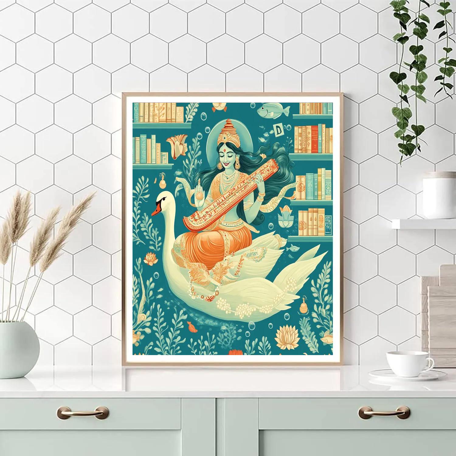 Underwater Veena Archive Of Saraswati Painting by numbers kit