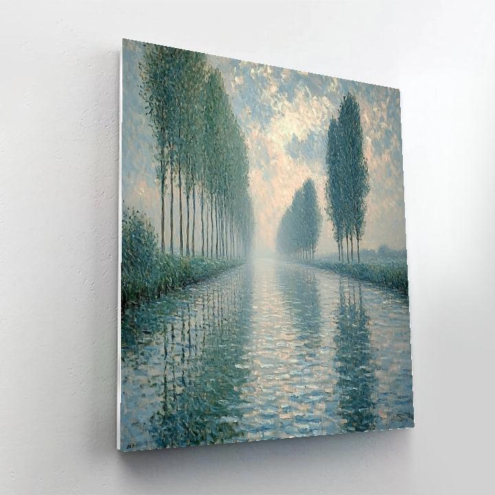 Claude Monet Inspired Silver Poplars After Rain DIY paint by numbers