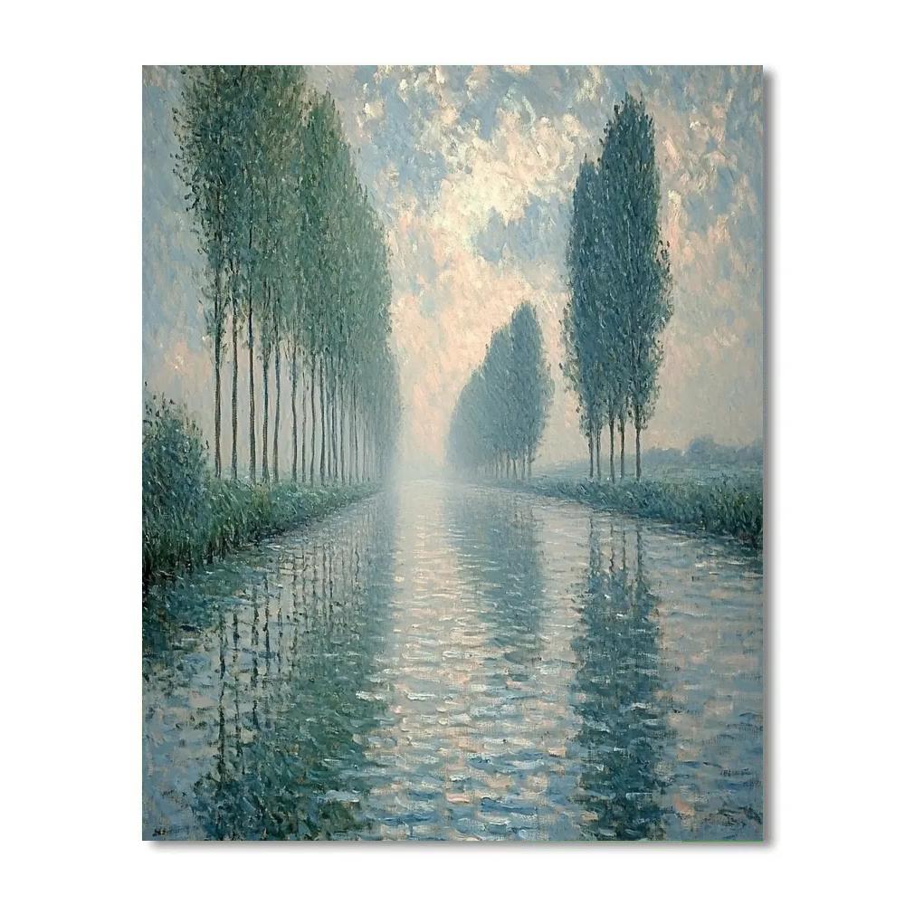 Claude Monet Inspired Silver Poplars After Rain DIY paint by numbers