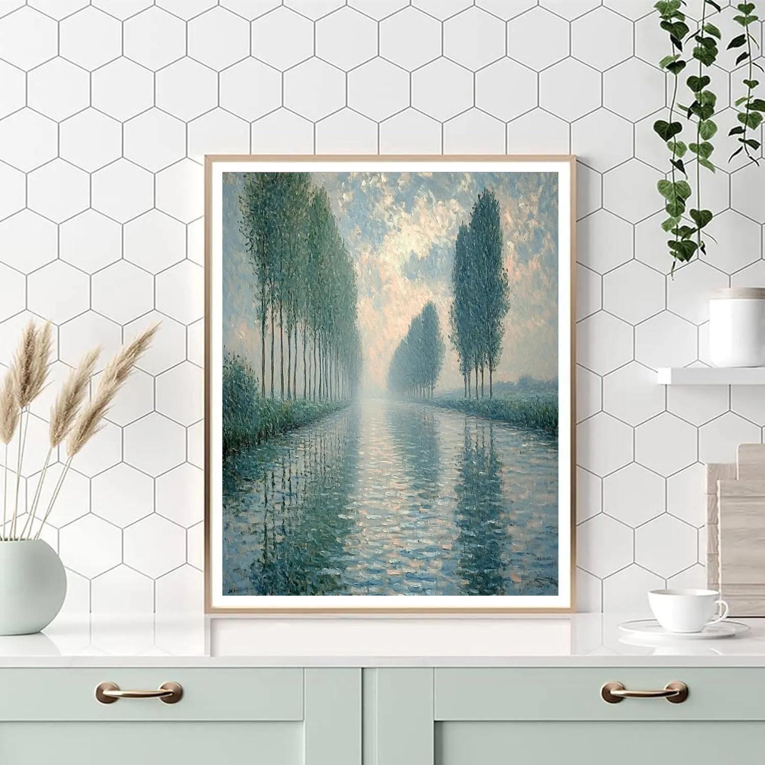 Claude Monet Inspired Silver Poplars After Rain DIY paint by numbers