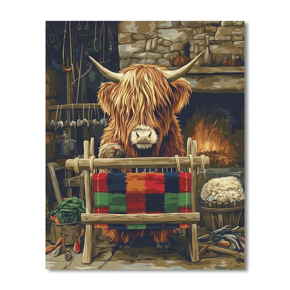 Highland Cow Loom Workshop paint by color